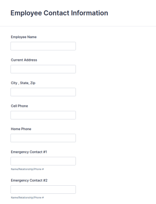 Employee Contact Information Form Template