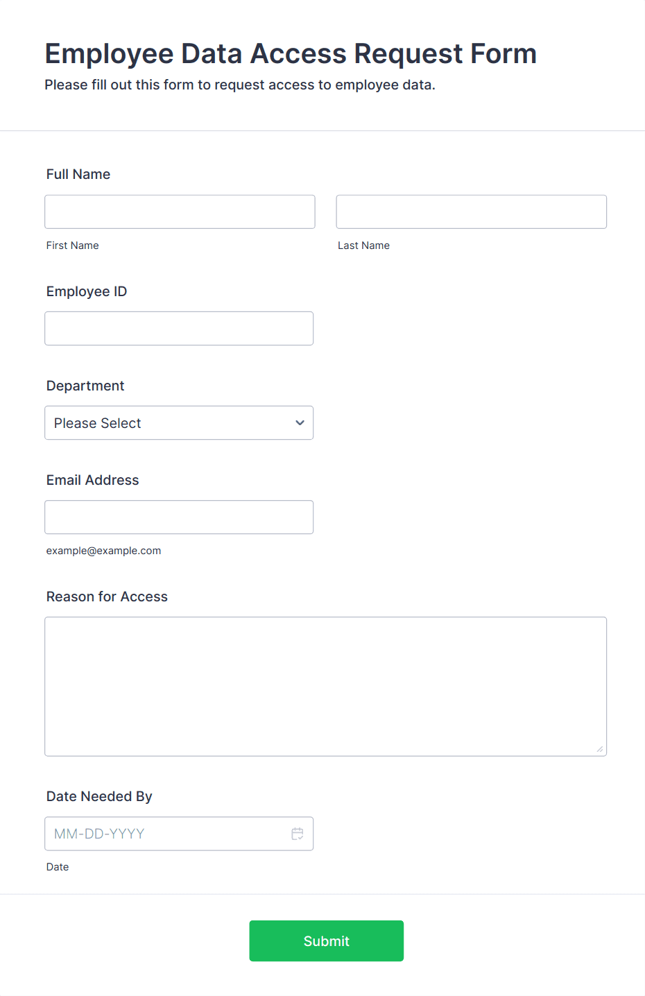 Employee Data Access Request Form Template | Jotform