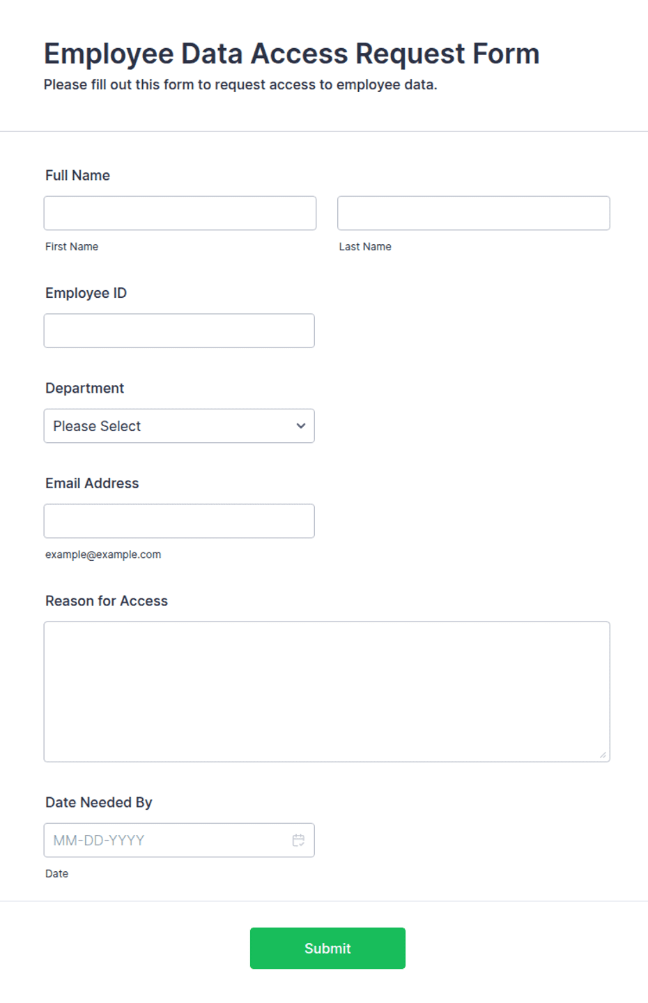 Employee Data Access Request Form Template Jotform Employee Data Access Request Form Template Jotform