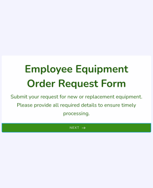 Employee Equipment Order Request Form Template