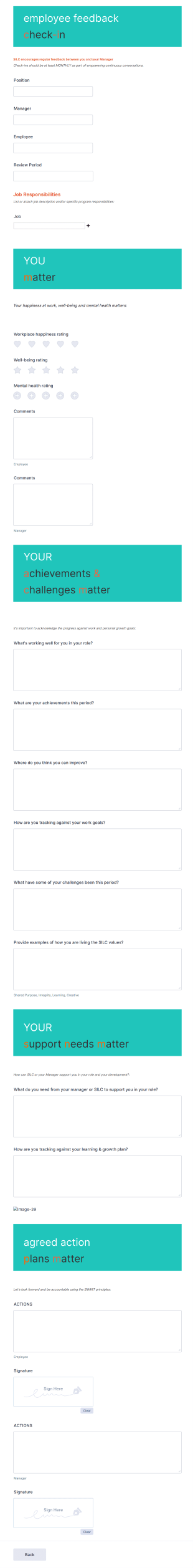 Employee Feedback Check In Form Template