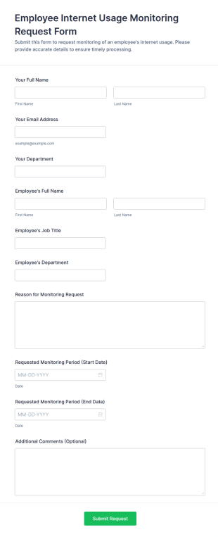 Employee Internet Usage Monitoring Request Form Template