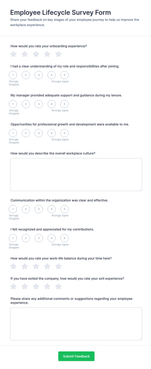 Employee Lifecycle Survey Form Template