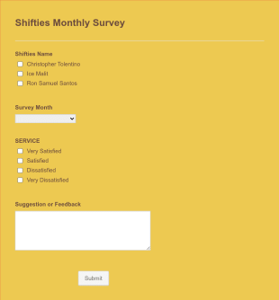 Employee Monthly Feedback Form Template