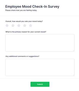 Employee Mood Check In Survey Form Template