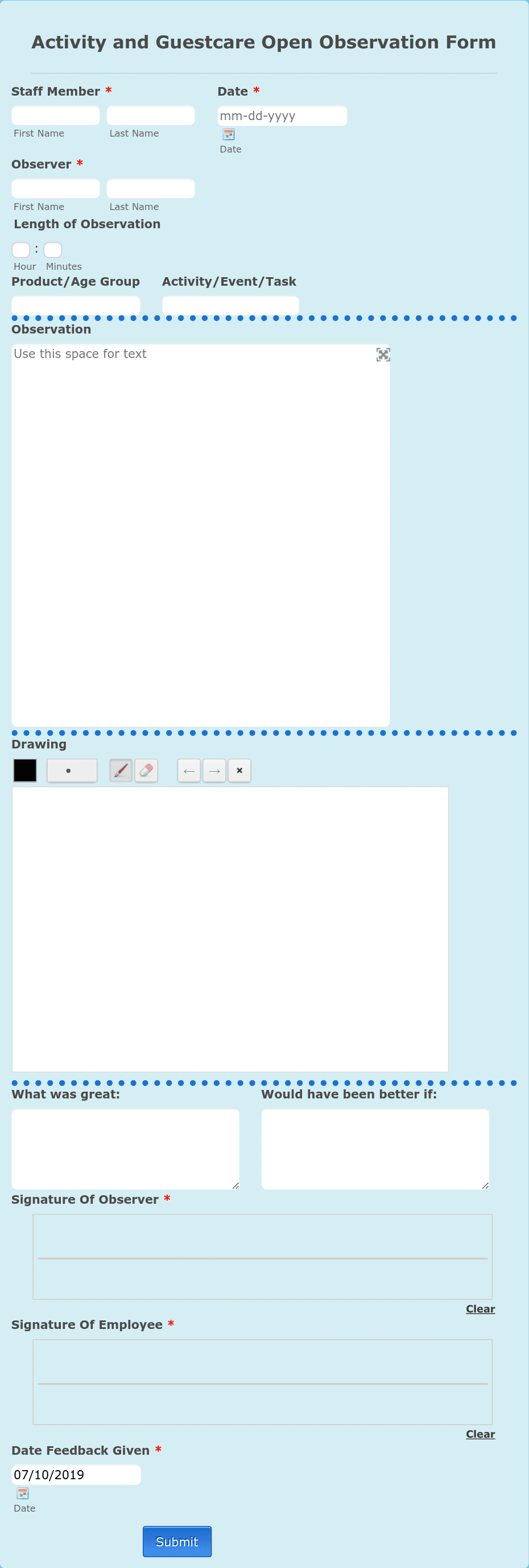 Employee Observation Form Template | Jotform