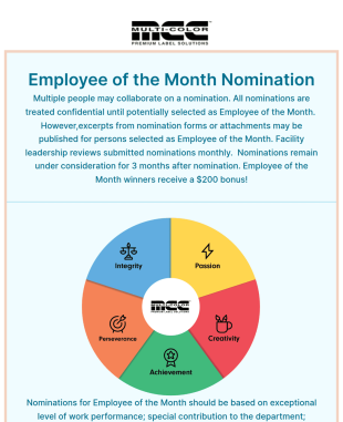 Top Performer Of The Month Nomination Form Template