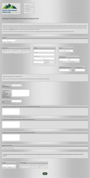 Employee Reasonable Accommodation Request Form Template