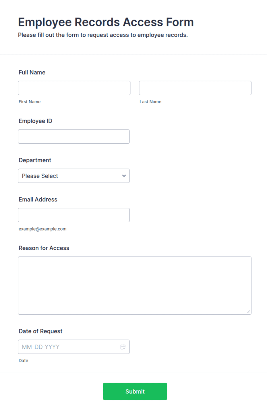 Employee Records Access Form Template | Jotform