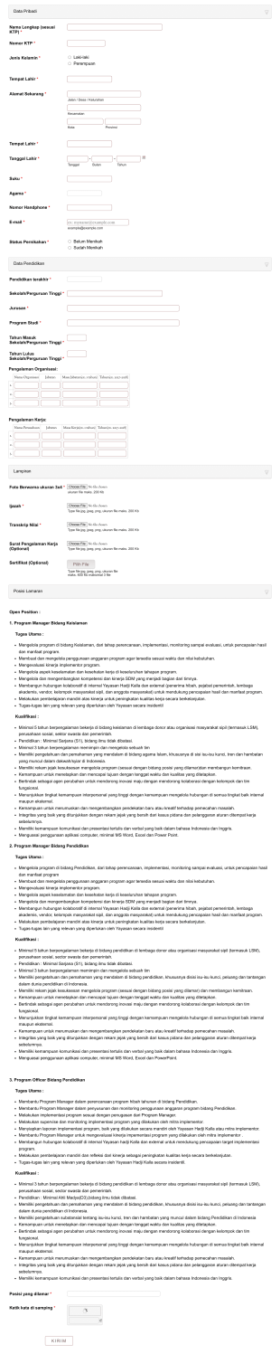 Employee Recruitment Form In Indonesian Form Template