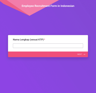 Employee Recruitment Form In Indonesian