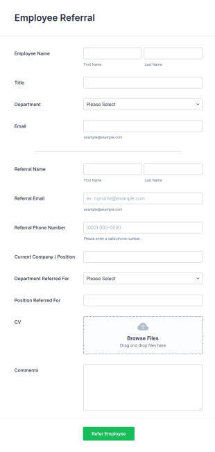 Employee Referral Form Template