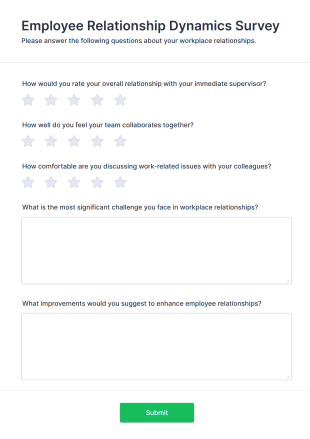 Employee Relationship Dynamics Survey Form Template