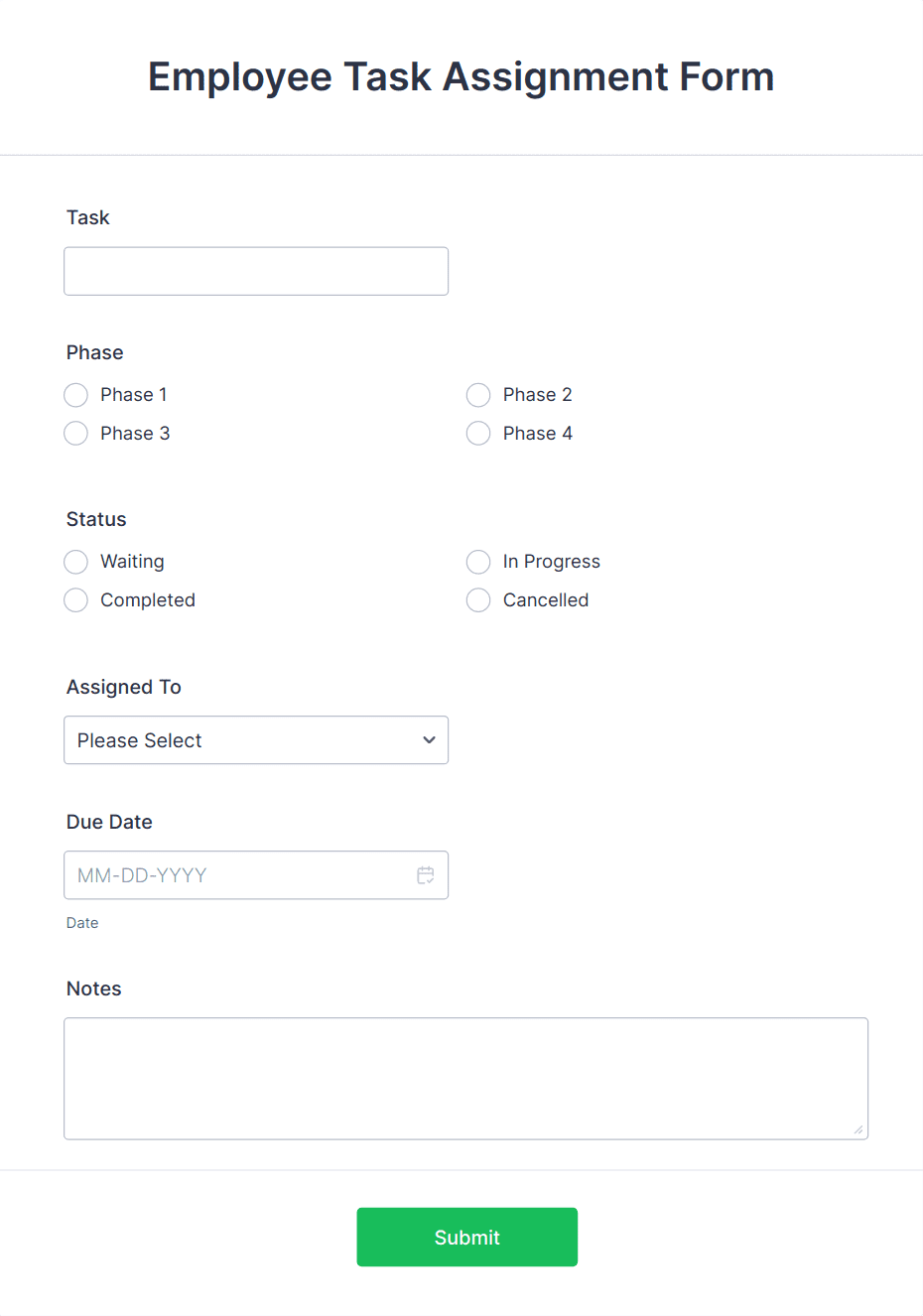 Employee Task Assignment Form Template | Jotform