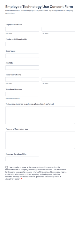 Employee Technology Use Consent Form Template