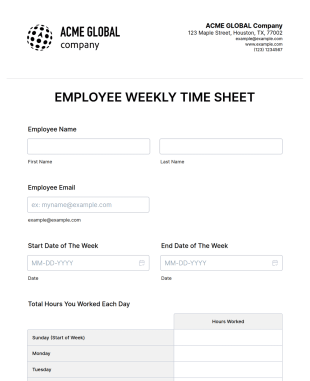 Employee Timesheet Template