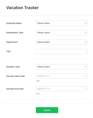 Employee Vacation Request Form Template