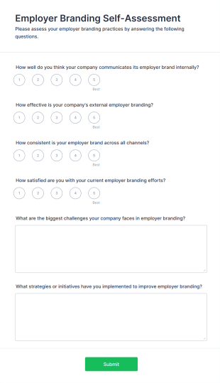 Employer Branding Self Assessment Form Template