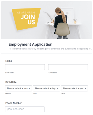 Employment Application Form Template