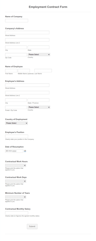 Employment Contract Template