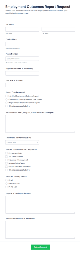 Employment Outcomes Report Request Form Template