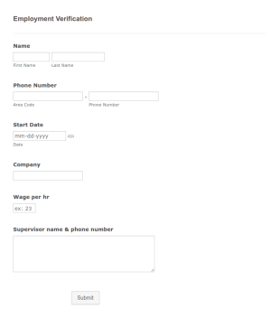 Employment Verification Form Template