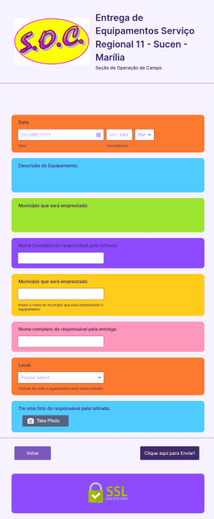 Empréstimo De Equipamentos Serviços Regionais