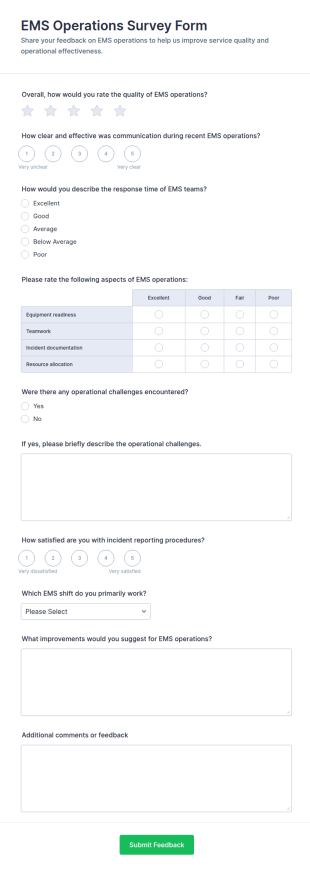 EMS Operations Survey Form Template