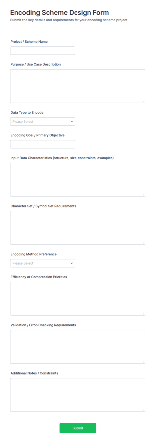 Encoding Scheme Design Form Template