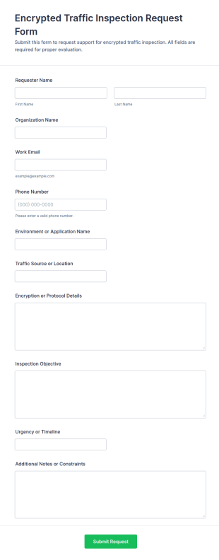 Encrypted Traffic Inspection Request Form Template