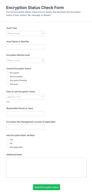 Encryption Status Check Form Template