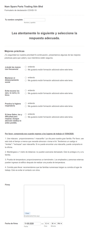 Encuesta A Empleados COVID 19