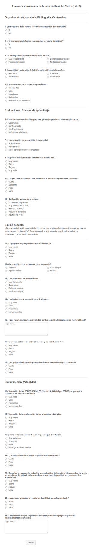 Encuesta Alumnado Civil I Catedra II