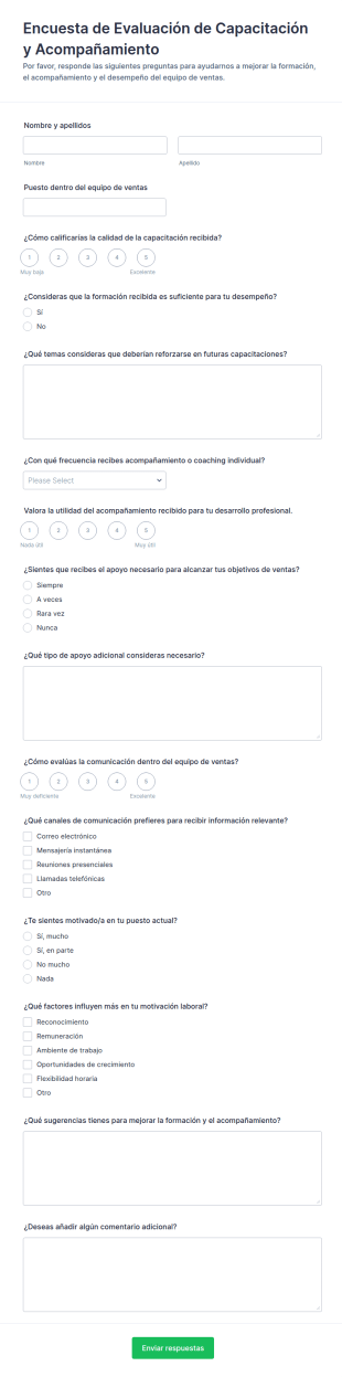 Encuesta De Acompañamiento Del Equipo Comercial