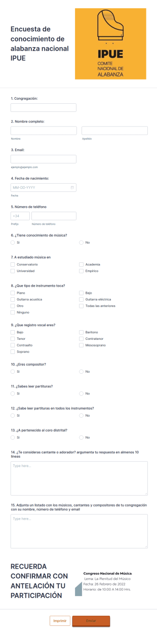 Encuesta De Alabanza Nacional IPUE