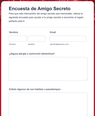 Encuesta De Amigo Secreto Form Template