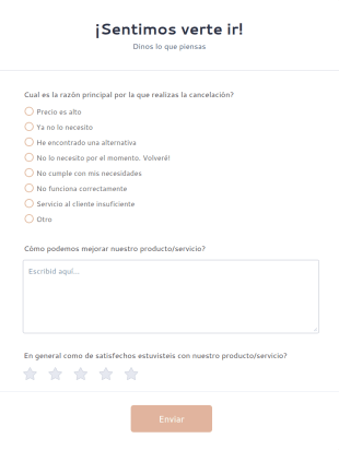 Encuesta De Cancelación De Cliente