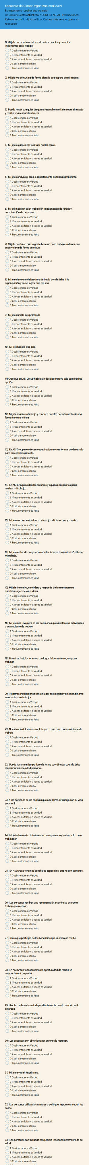 Clima Organizacional Encuesta