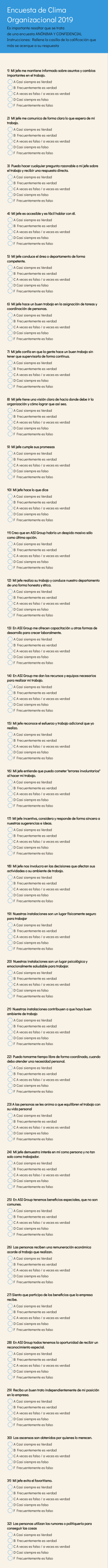 Clima Organizacional Encuesta Form Template