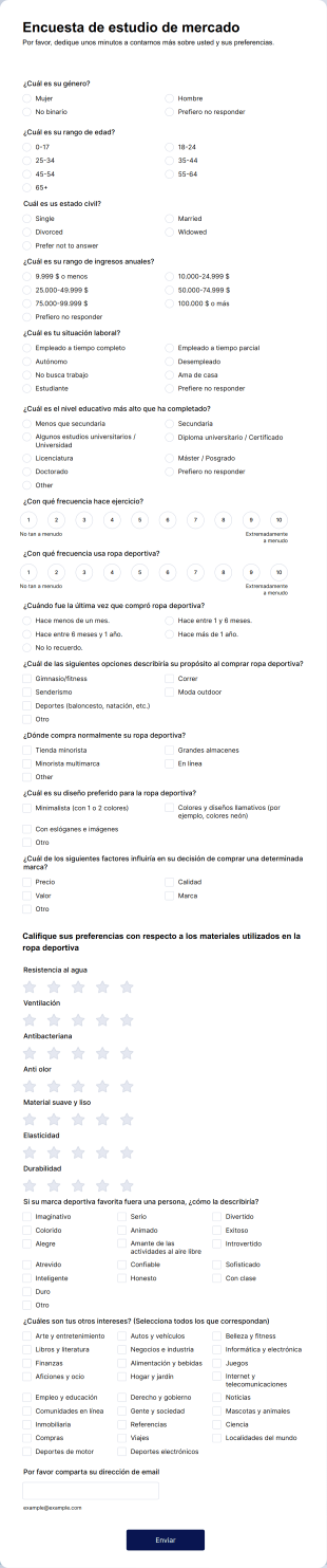 Encuesta De Estudio De Mercado Form Template