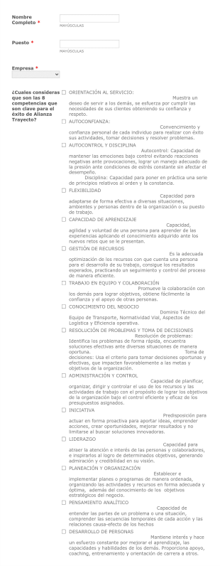Encuesta De Evaluación De Competencias