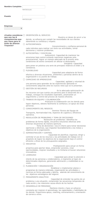 Encuesta De Evaluación De Competencias