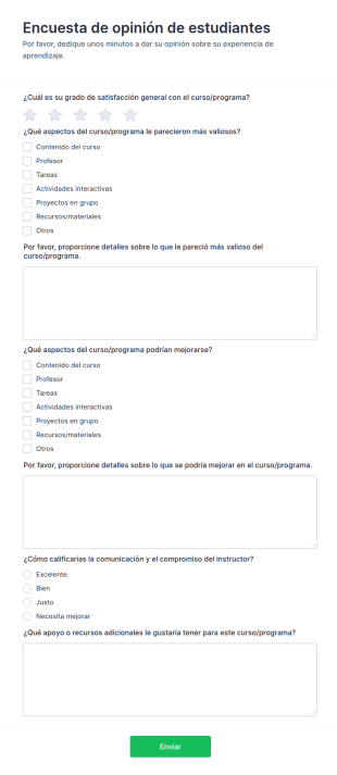 Encuesta De Opinión De Estudiantes