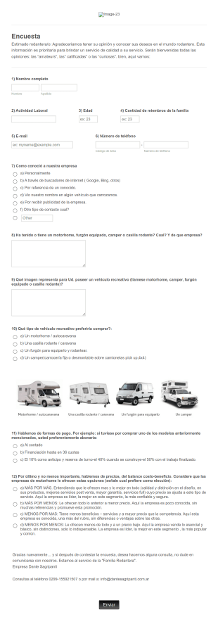 Encuesta De Opinión Sobre Casas Rodantes