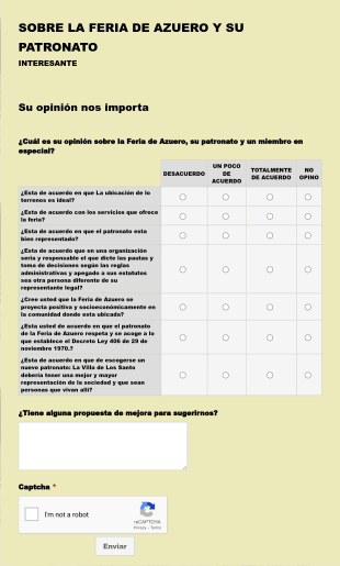 Encuesta De Opinión Sobre La Feria De Azuero