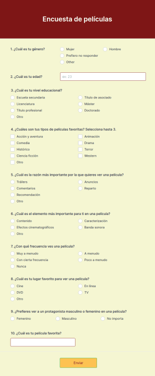 Encuesta De Películas