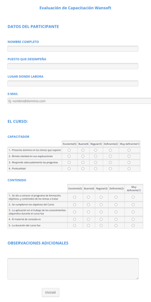 Encuesta De Salida De Capacitaciones
