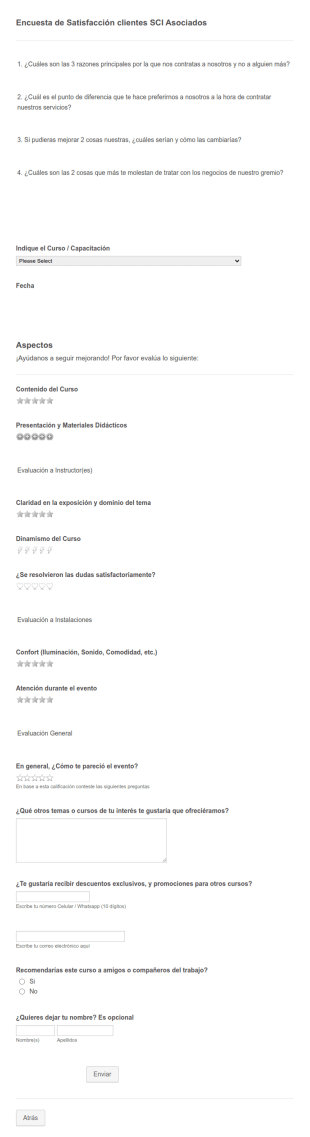 Encuesta De Satisfacción Clientes SCI Asociados