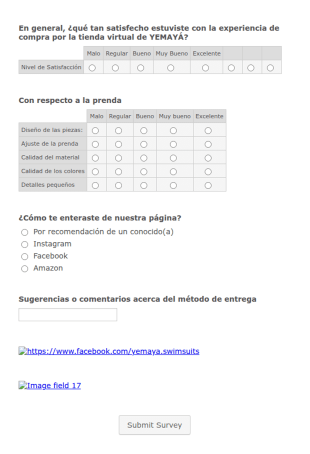 Encuesta De Satisfacción Con YEMAYÁ