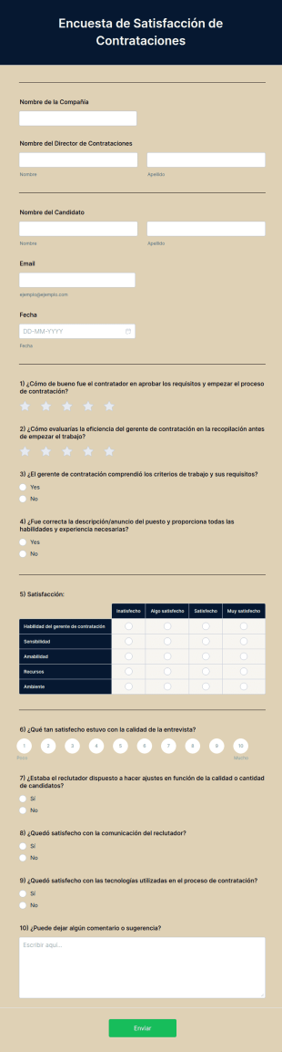 Encuesta De Satisfacción De Contrataciones